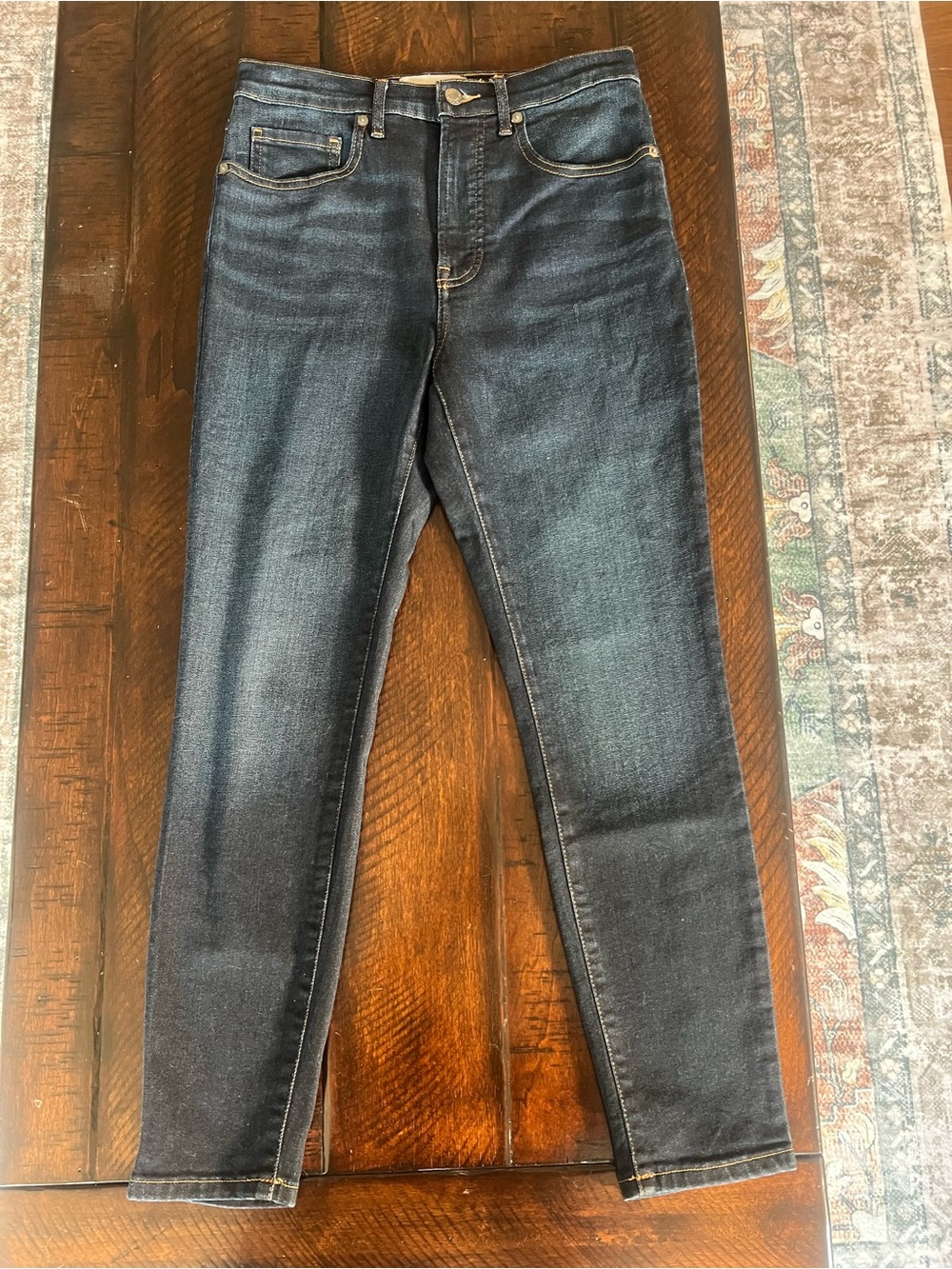 Everlane High Rise Skinny Jeans Dark Wash Stretch Denim Women’s 28